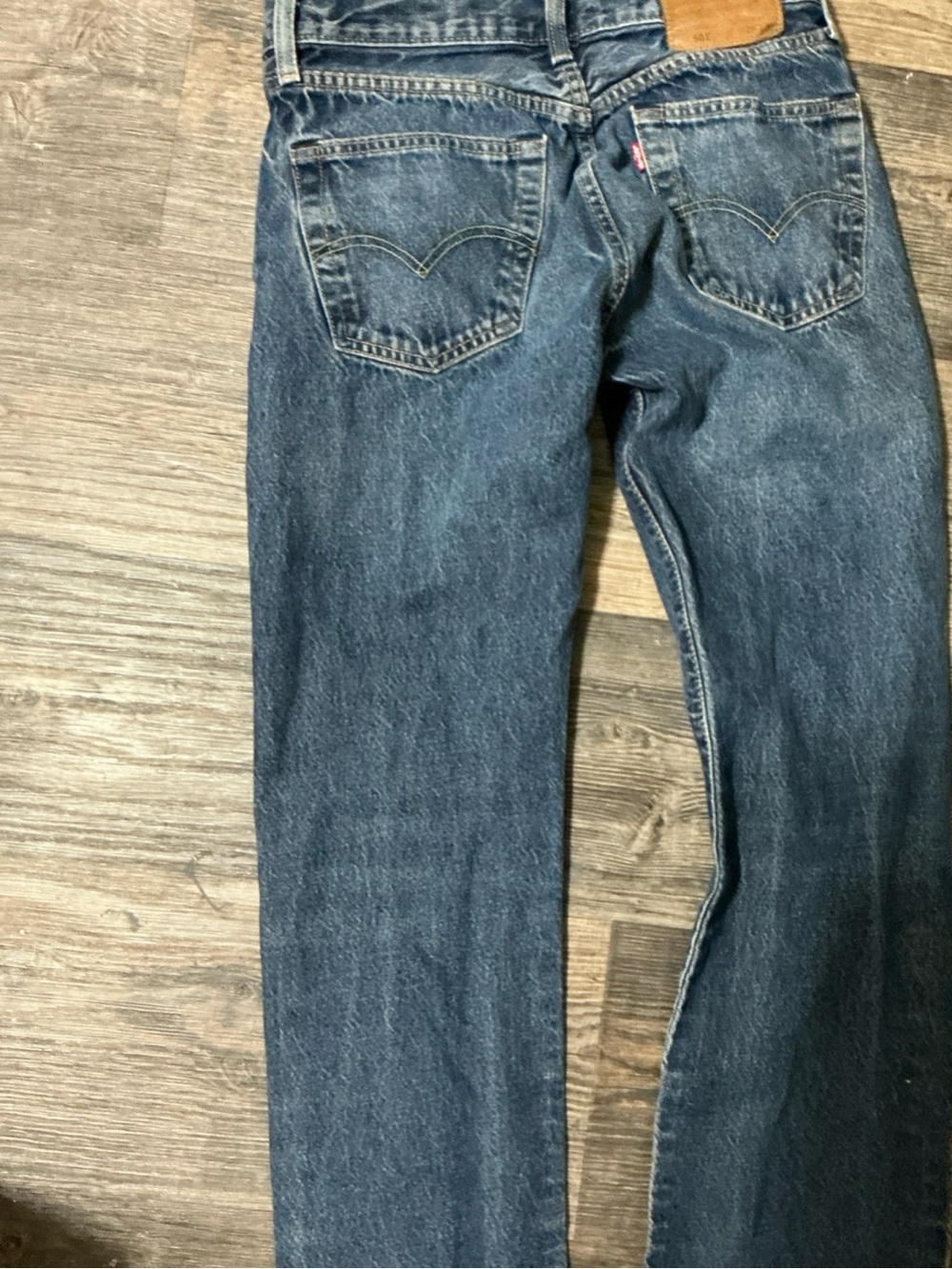 Authentic pair of Men's Levi's Premium 501 Original Fit Jeans in the "Low Tides
